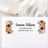 Étiquette Belles fleurs automnales Retourner l'adresse Étiqu (En situation)