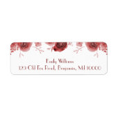 Étiquette Belles fleurs bordeaux (Devant)