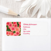 Étiquette Belles fleurs de dahlias roses (En situation)