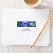Étiquette belles fleurs d'iris bleues (En situation)