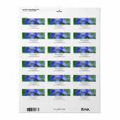 Étiquette belles fleurs d'iris bleues (Feuille entière)
