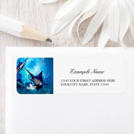 Étiquette Belles marlins (En situation)