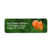 Étiquette Belles Tulipes Orange Pastel Floral Baisées À La N (Devant)