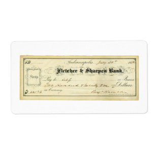 Étiquette Benjamin Harrison a signé le chèque depuis le 30