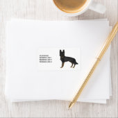 Étiquette Berger Allemand Bi-Noir Chien Mignon Et Texte Pers (En situation)