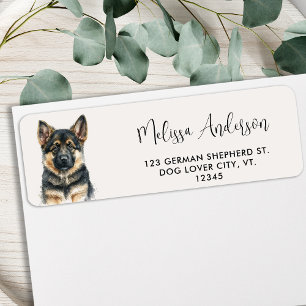 Étiquette Berger Allemand Chien Chien Chien Mignonne Adresse