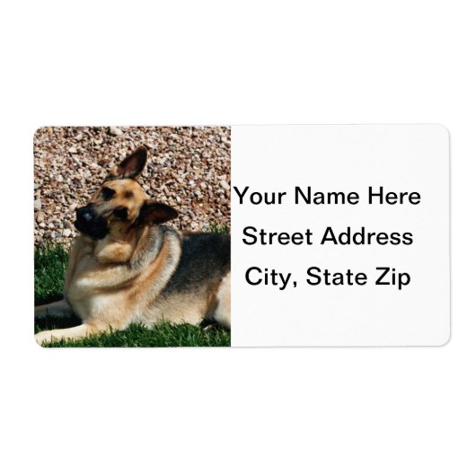 Étiquette Berger allemand quizzical (Devant)