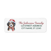 Étiquette Bernedoodle Dog Christmas Return Address           (Devant)