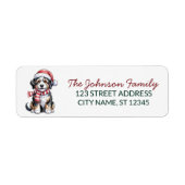 Étiquette Bernedoodle Dog Christmas Return Address (Devant)