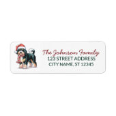 Étiquette Bernedoodle Dog Christmas Return Address (Devant)