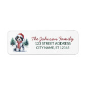Étiquette Bernedoodle Dog Christmas Return Address (Devant)
