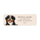 Étiquette Bernese Mountain Dog Adresse personnalisée (Devant)