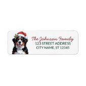 Étiquette Bernese Mountain Dog Christmas Return Address (Devant)