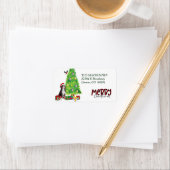 Étiquette Bernese Mountain Dog Christmas Tree Retour Adresse (En situation)