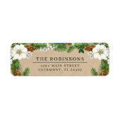 Étiquette Berries d'hiver Fleurs blanches (Devant)