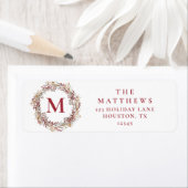 Étiquette Berries Monogram Adresse de retour de vacances (En situation)