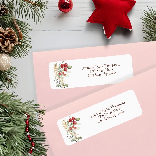 Étiquette Berries rouges Vert Élégant