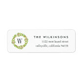 Étiquette Berry & Bright | Adresse de retour du monogramme d (Devant)