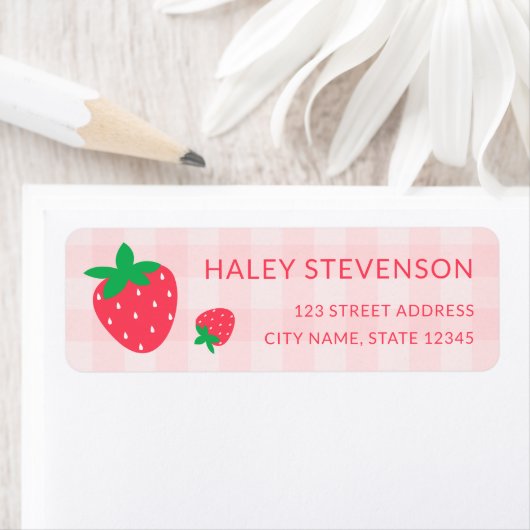 Étiquette Berry fraise Premier 1er bébé rose mignonne Annive (En situation)