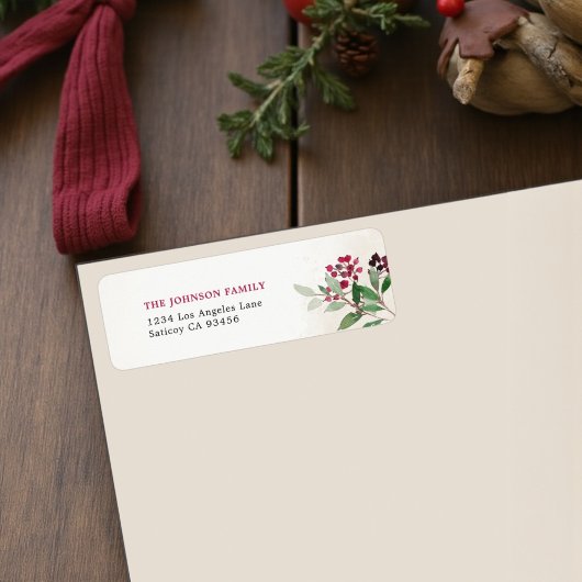 Étiquette Berry Holiday Return Address Labels for Christmas