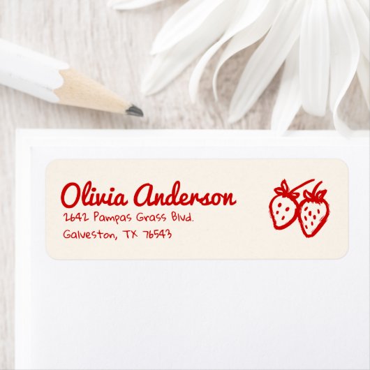 Étiquette Berry Sweet Cream Drawberries Baby shower (En situation)