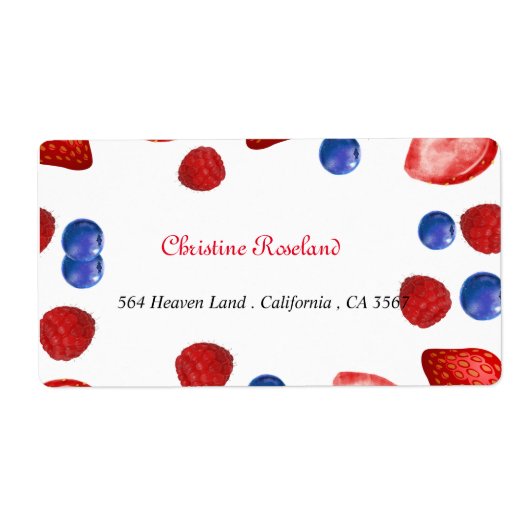 Étiquette Berry Themes bébé fille anniversaire Adresse de re (Devant)