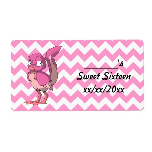 Étiquette Berry Yaourt Oiseau Reptilien Vin ou bouteille d'e (Devant)