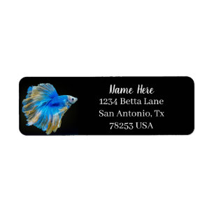 Étiquette Bêta bleue Lutter Poisson Adresse de retour Label