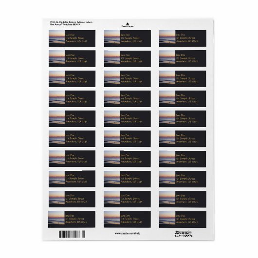 Étiquette Bethany Beach Sunrise I (Feuille entière)