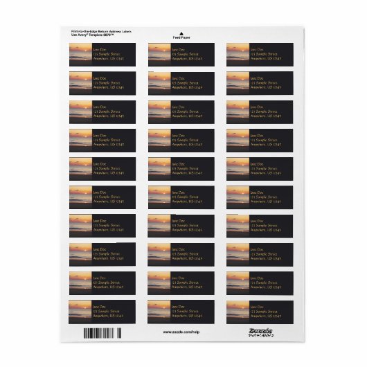 Étiquette Bethany Beach Sunrise II (Feuille entière)