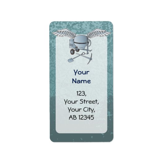 Étiquette Béton bleu-gris (Devant)