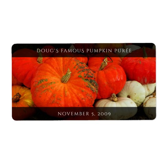 Étiquette Beurre Citrouille / Conserver / Conserver les alim (Devant)