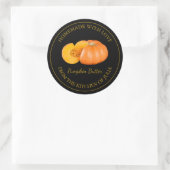 Étiquette Beurre Citrouille fait maison | Noir (Sac)