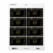 Étiquette Beurre corporel Black GOLD DRIP (Feuille entière)