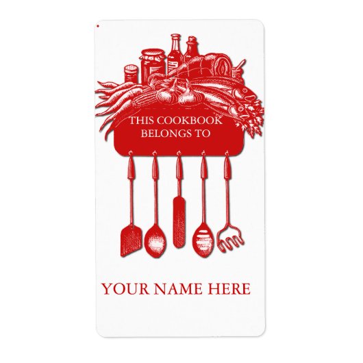 Étiquette Bibliothèque de collection de livres de cuisine .. (Devant)