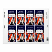 Étiquette Bibliothèque d'illustrations vintage (Feuille entière)