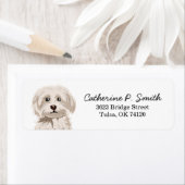 Étiquette Bichon Frise Adresse de retour (En situation)