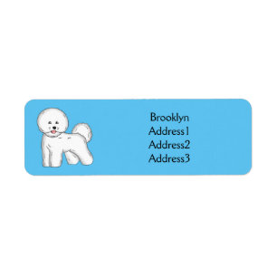 Étiquette Bichon frise dog dessin animé