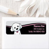 Étiquette Bichon Frisé Wave Address Label (En situation)