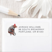 Étiquette Bicyclette Ours amusant | Ajouter Votre Nom (En situation)