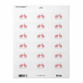 Étiquette Bicyclette rouge canneberge mignonne (Feuille entière)