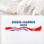 Étiquette Biden Harris 2020 texte et drapeau américain (En situation)