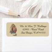 Étiquette Bienheureuse Vierge Marie Bébé Jésus Fleurs (En situation)