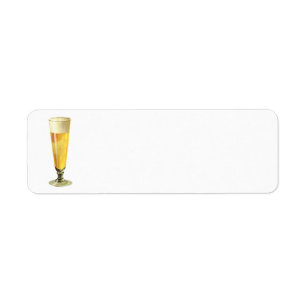 Étiquette Bière blonde vintage haute et glacée, boisson alco