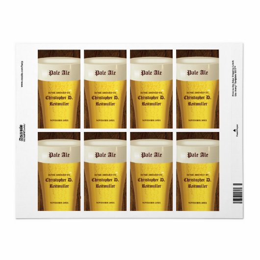 Étiquette Bière brasseur Home (Feuille entière)