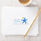 Étiquette Big Blue Starfish Beach Adresse de mariage (En situation)
