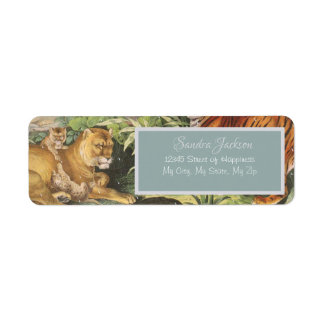 Étiquette Big Cats Lion Tiger etc, jungle sexe neutre Bab