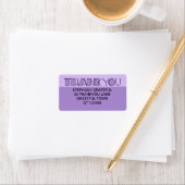 Étiquette Big Thank You purple Address Label (En situation)
