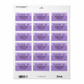 Étiquette Big Thank You purple Address Label (Feuille entière)