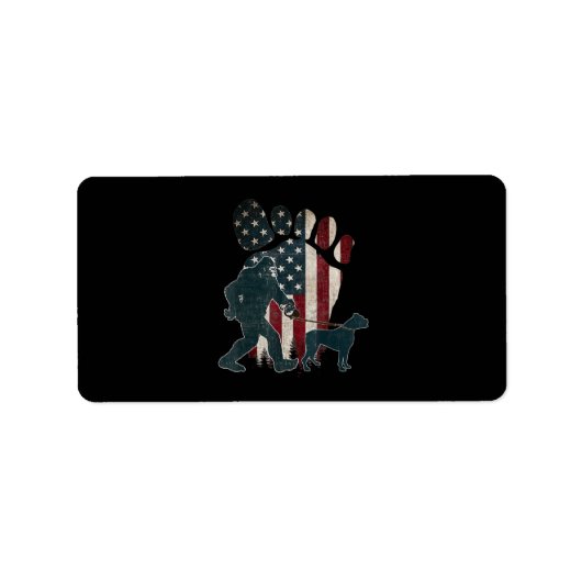 Étiquette Bigfoot Walking Boxer Silhouette American Usa Drap (Devant)